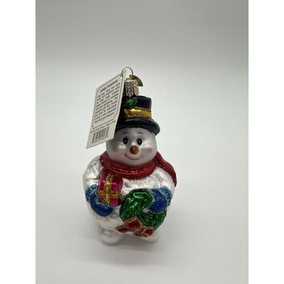 Old World Christmas Glass Ornament Lumpy Snowman NWT - Picture 1 of 7